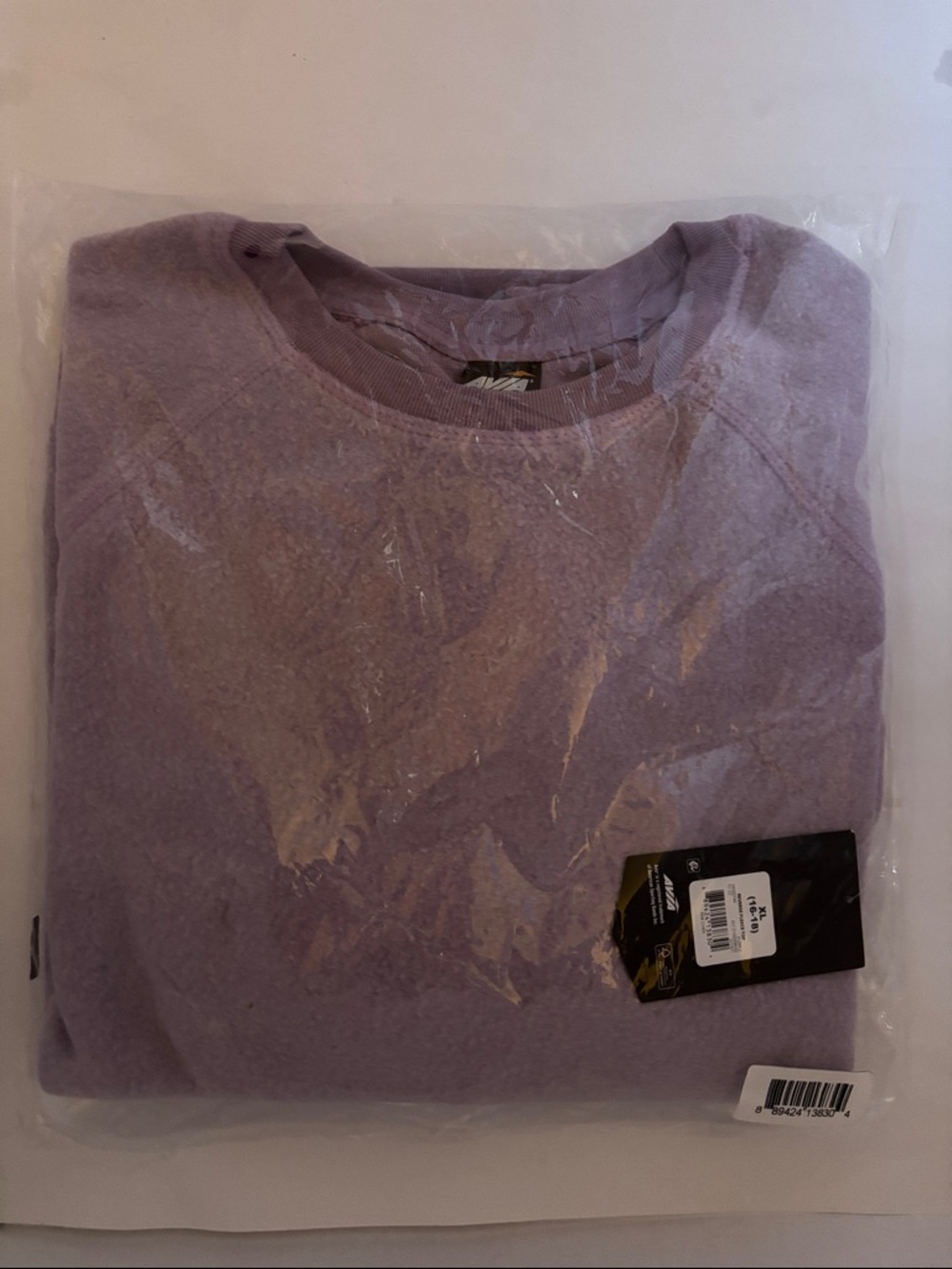 Ladies Avia Reverse Fleece Purple Crew Neck
